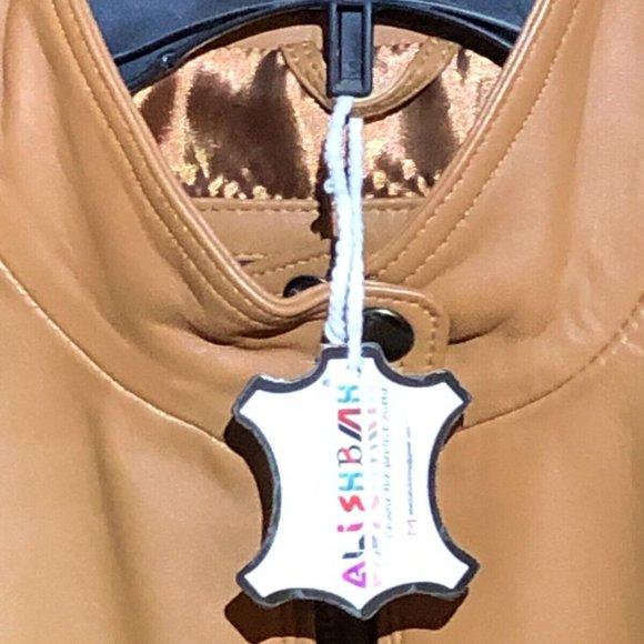 Alishbah Women's Leather Jacket Bomber Biker Genuine Lambskin Leather Large - Picture 2 of 4